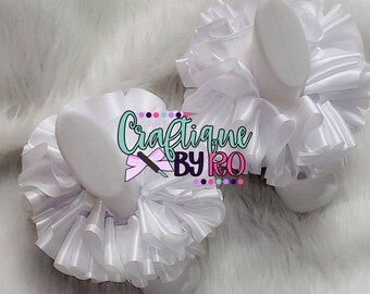 White Ruffle Anklets - White Ribbon Tutu Anklets - Tutu Socks -Ruffled Anklets - Birthday Ruffle Anklets