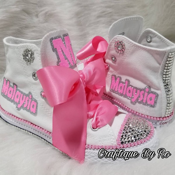 Bling Shoes - Birthday Outfit - Custom Shoes - Pink Shoes