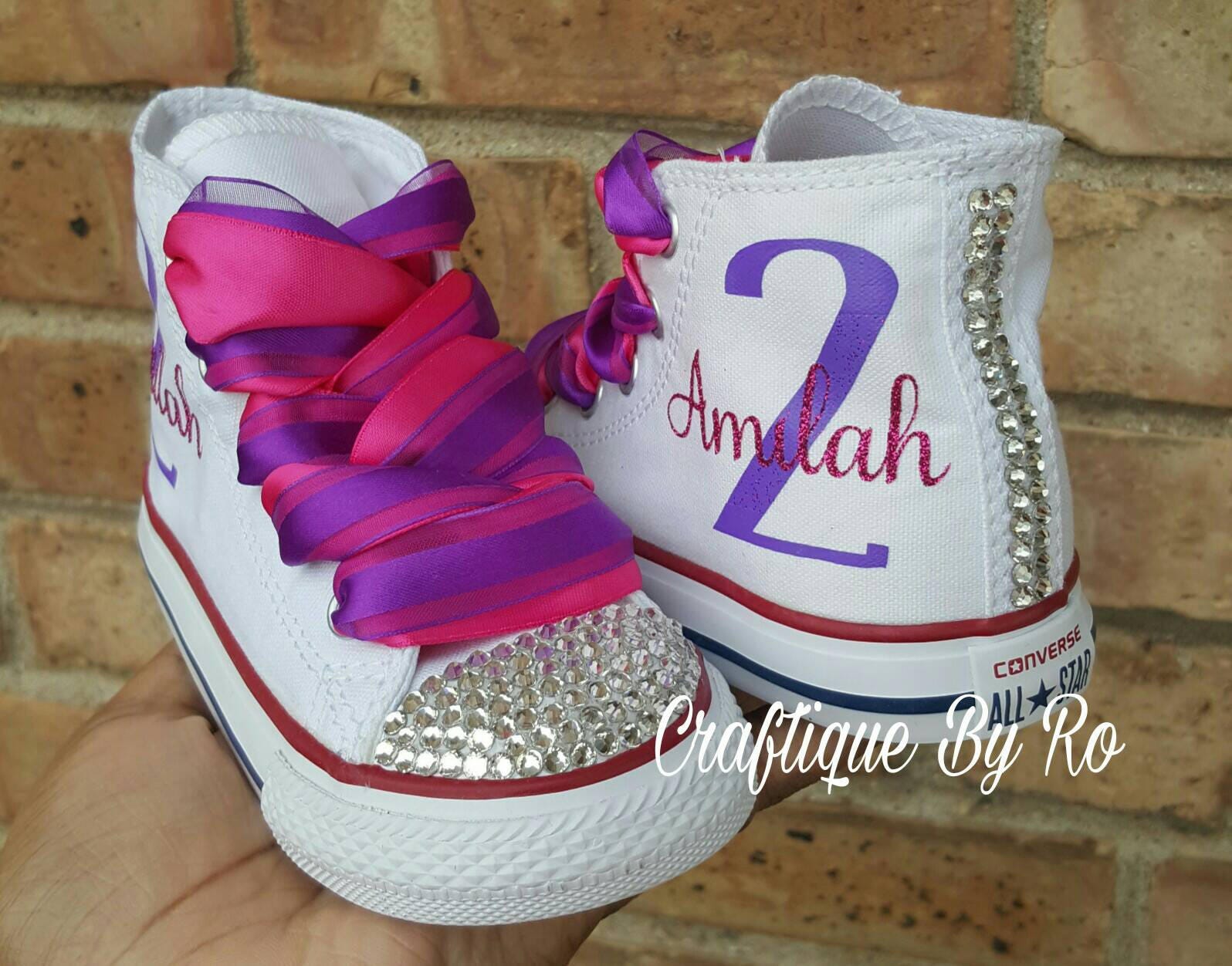 Doc Birthday Bling Shoes Pink and Purple Birthday Outfit Custom Shoes Doc Mcstuffins Birthday Outfit Doc Mcstuffins Inspired Etsy