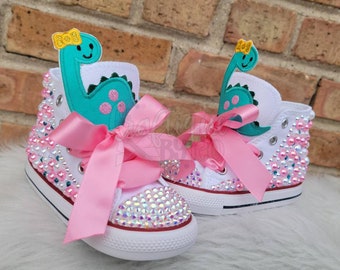 Dinosaur Bling Shoes Birthday Outfit Custom Shoes Shoes