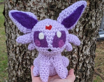 Espeon | Crochet Amigurumi Doll | Inspired by Pokemon Eeveelutions | Made-to-Order | Free Shipping in USA