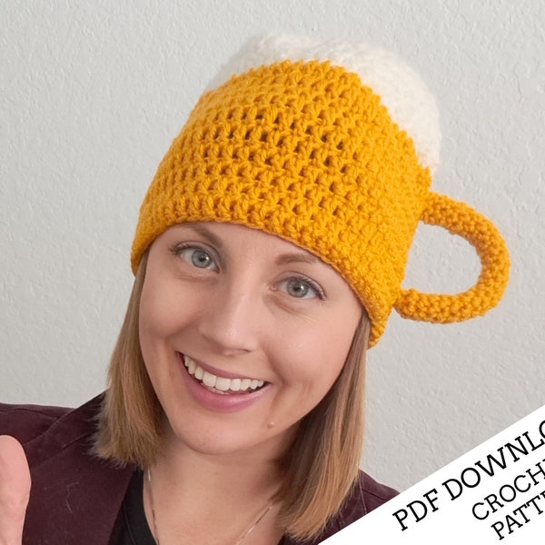 Crochet Pattern: Beer Stein Hat | PDF DOWNLOAD | Beginner Level