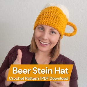 Beer Stein Hat Crochet Pattern | Beer Festival Attire Crochet Pattern | PDF DOWNLOAD | Beginner Level