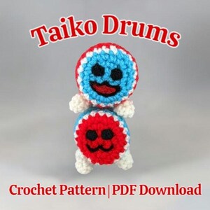 Patrón de ganchillo para tambores Taiko / Muñecos Amigurumi / Nivel de dificultad: Principiante / Descarga en PDF