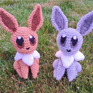 Chibi Eevee | Pokemon-Inspired Amigurumi | Crochet Doll | Eeveelution | Free Shipping in USA