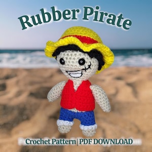 Rubber Pirate Crochet Pattern | Anime-Inspired Amigurumi Doll | PDF DOWNLOAD