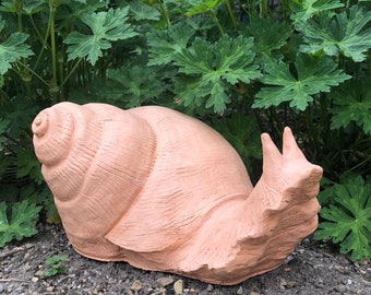 Handmade Snail Sculpture Large Terracotta Clay Snail Garden Sculpture Figurine Garden Sculpture