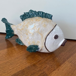 hand-made decorative ceramic fish sculpture garden stele unique
