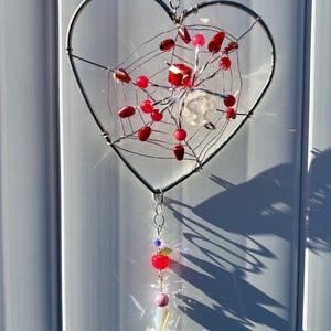 Heart Shaped Hanging Spider Sun Catcher
