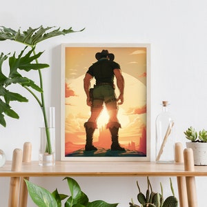 COWBOY - Surreal Art Print - Home Décor - Gay Print - Digital Collage Art - Fine Art Print - A3 Poster 11.7in x 16.5in