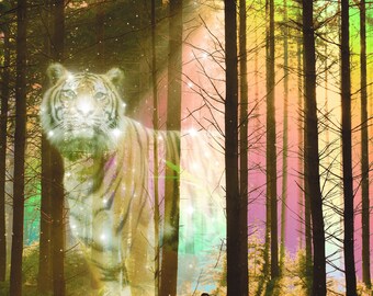 FOREST SPIRIT - Surreal Art Print - Home Decor - Surrealism Print - Digital Collage Art - Fine Art Print - A3 Poster 11.7in x 16.5in