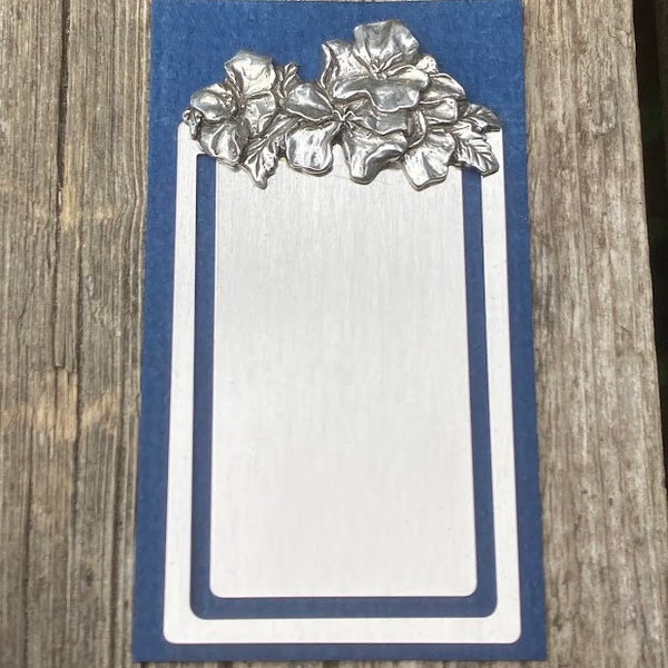 Vintage Flowers Bookmark by Nova Scotia Designer Seagull Pewter Canada from 1990. Unused Condition in Original Packaging