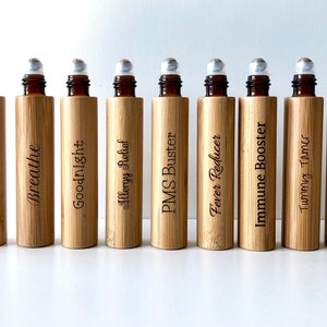 Essential Oil Accessories Roll On for Essential Oils Engraved Gift 10 ml Amber Glass Roller Bottle Labels for Roller Bottles Personalized