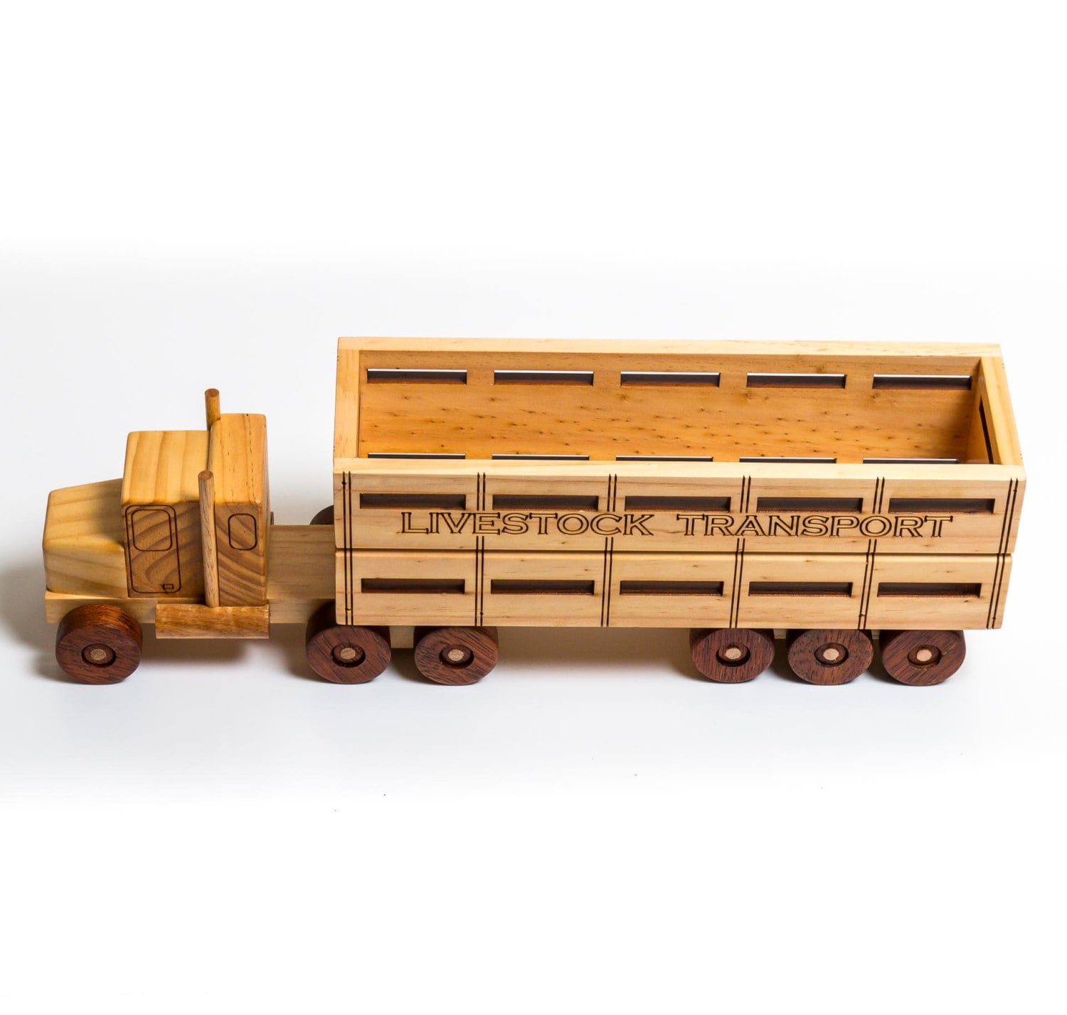 Wooden Toy Cattle Truck Prime Mover & Cattle Trailer Etsy