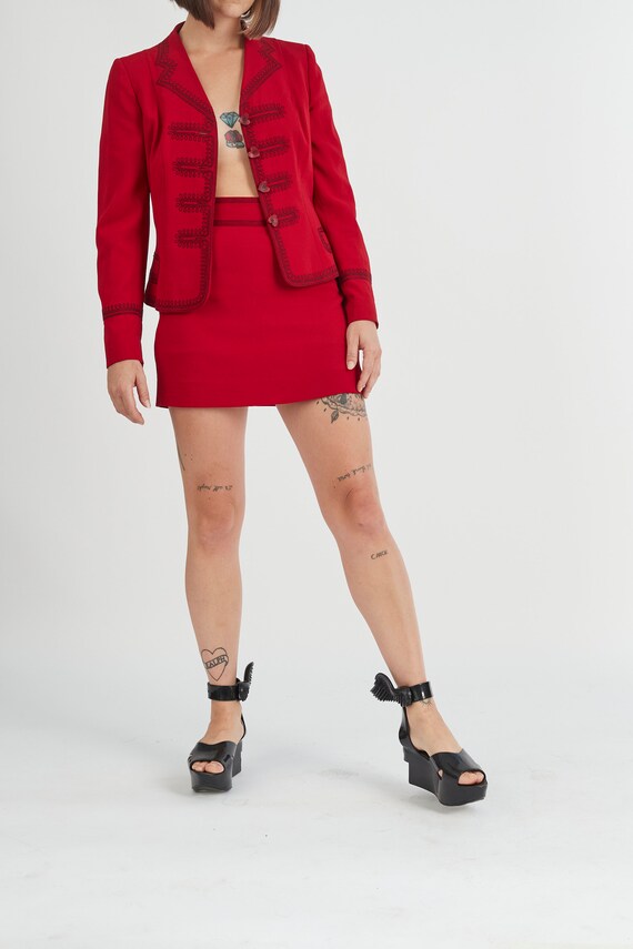 Women's Vintage Red Moschino Skirt Suit