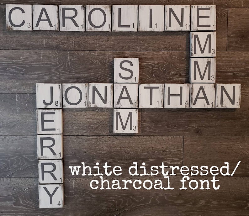 Scrabble Tile Wall Art / Scrabble Tiles / CUSTOM Colors/ Etsy