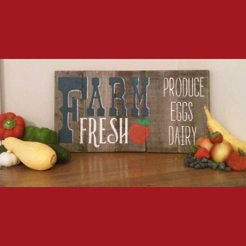 Download Rustic Farm Fresh Wood Sign /Apple/ Produce/ Dairy/Eggs | Etsy