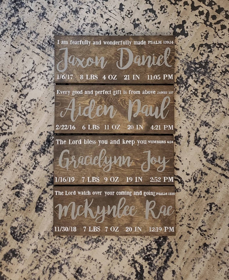 Birth Announcement Wood Sign 18x8 Wall Art Decor Etsy