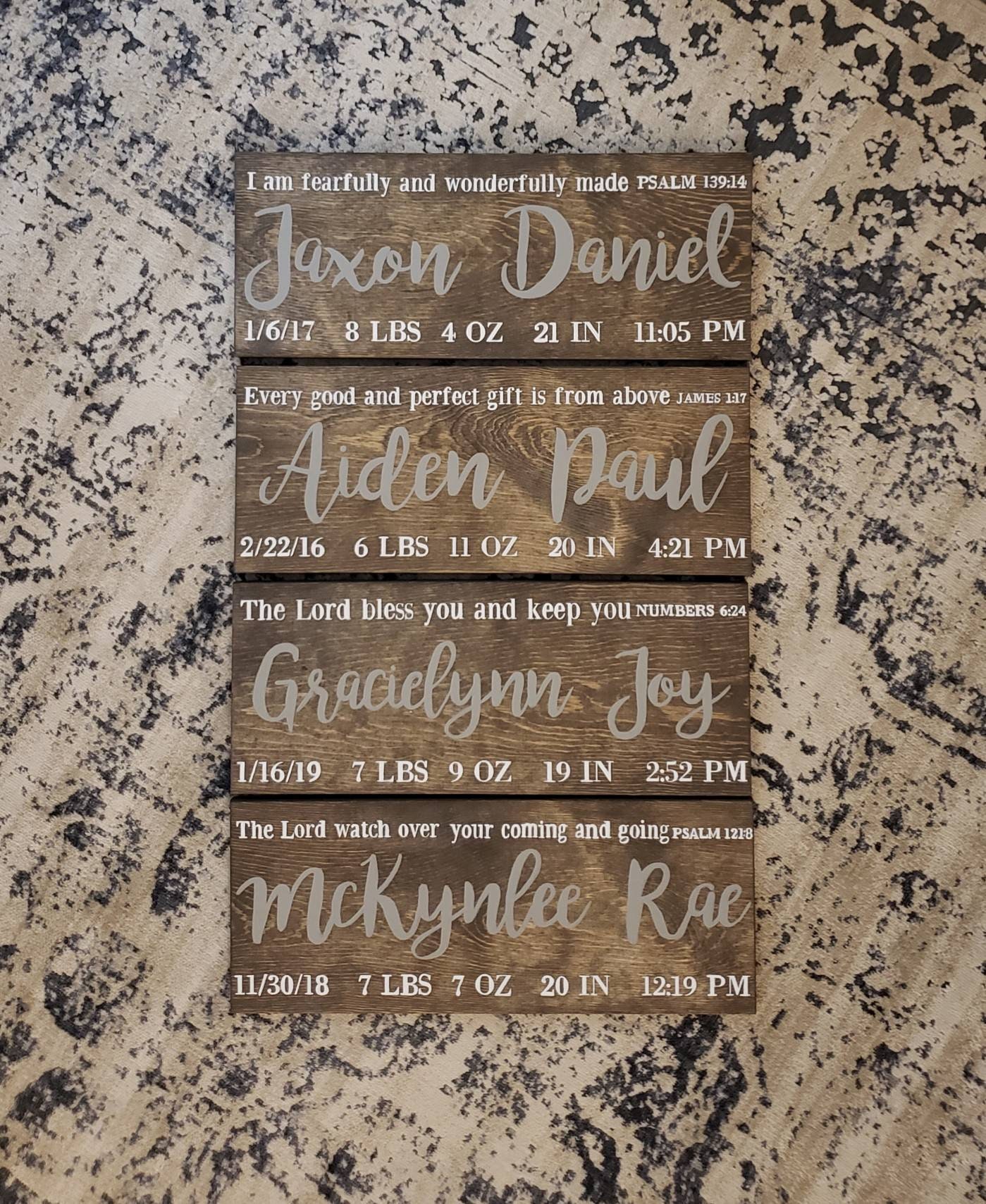 Birth Announcement Wood Sign 18x8 Wall Art Decor Etsy