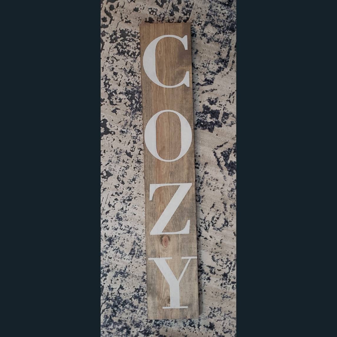 COZY Wooden Rustic Porch Sign / Winter / Holidays / outdoor / Cuddle/ Welcome/ Farmhouse / Vertical/ Tall 36" x 5.75" decor fireplace