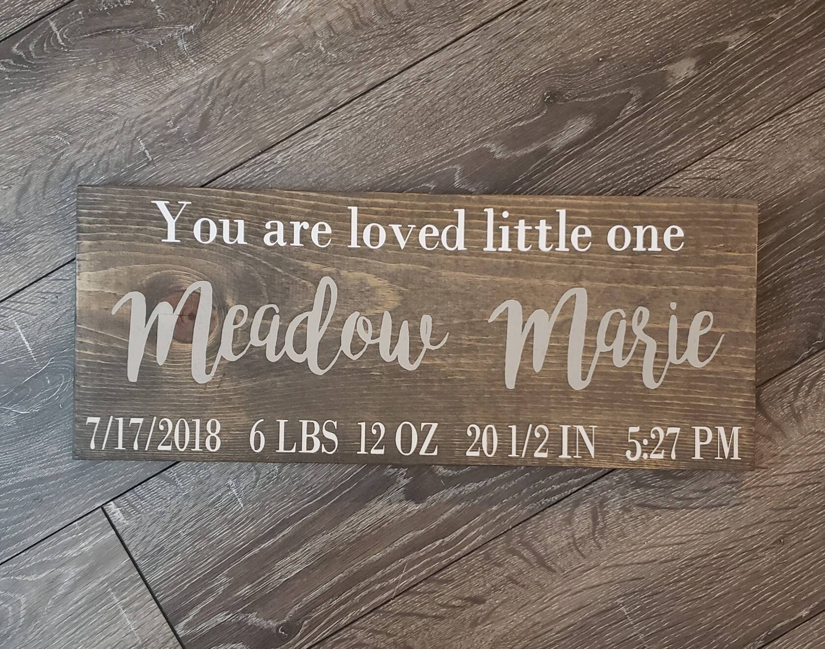 Birth Announcement Wood Sign 18x8 Wall Art Decor Etsy