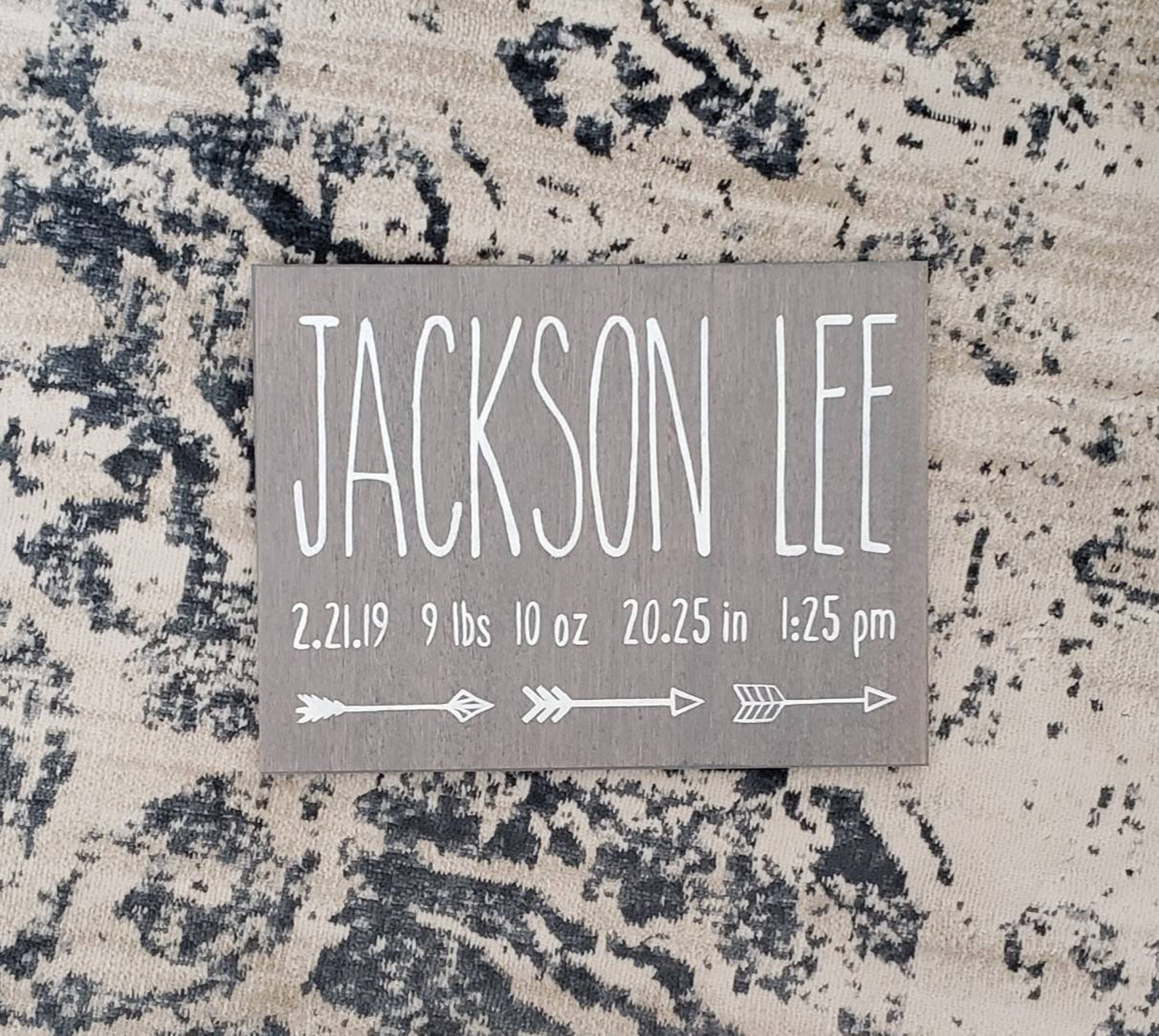 Birth Announcement Wood Sign wall art decor Baby Stats Weight Etsy