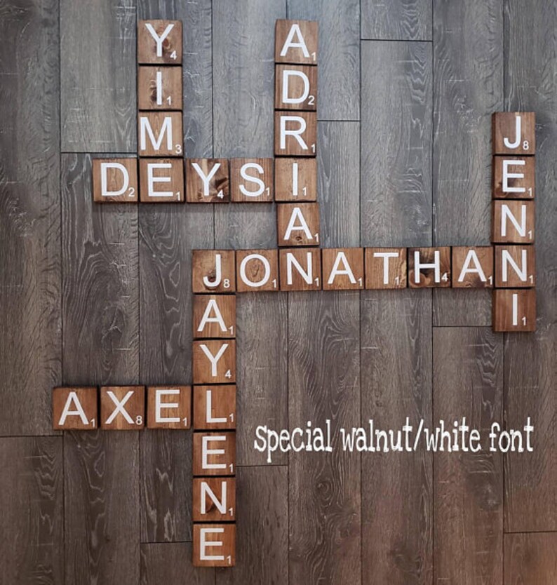 Scrabble Tile Wall Art / Scrabble Tiles / CUSTOM Colors/ Etsy