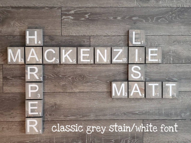 Scrabble Tile Wall Art / Scrabble Tiles / CUSTOM Colors/ Etsy