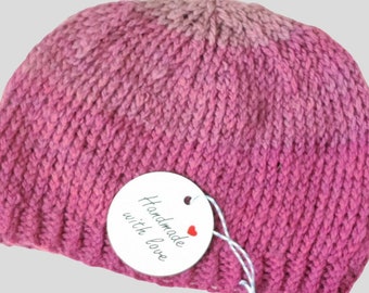 Baby Knit Hat Cap 6-12 Months Purple