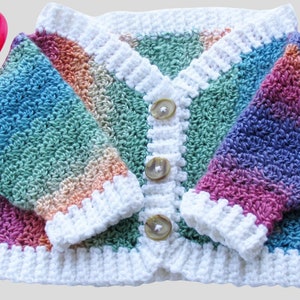 Colorful Newborn Baby Cardigan image 1