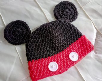 Modèle PDF de bonnet au crochet Monsieur et Madame Souris - Téléchargement instantané - Plusieurs tailles