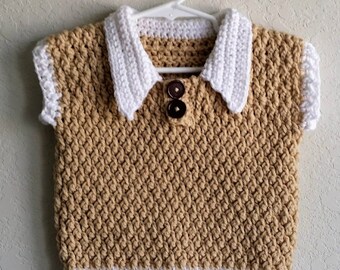 Handmade Crochet Sweater Vest for Boy