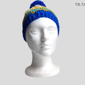Winter Hat Multi Colored Handmade Knit image 2