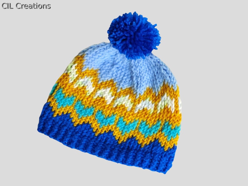 Winter Hat Multi Colored Handmade Knit image 4
