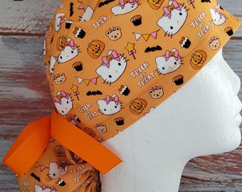 Kitty Kats Halloween, women's Ponytail Scrub Caps