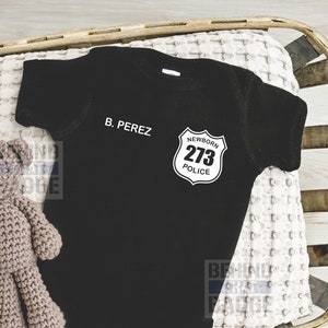 Personalized Baby Police Bodysuit - Birth Announcement Police - Baby Police -  Police Newborn