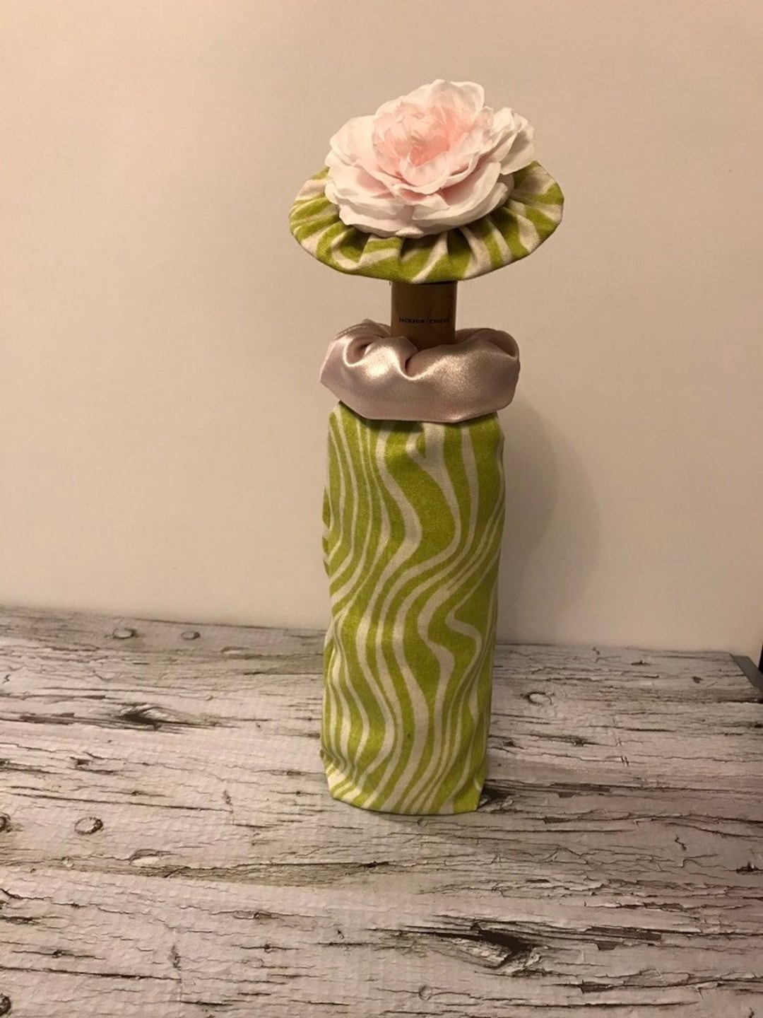 Wine Bag Green and White Wine Bag Fascinator Hat Party Etsy Canada