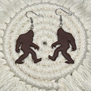 Bigfoot Earrings: Handmade Polymer Clay Stainless Steel Hook