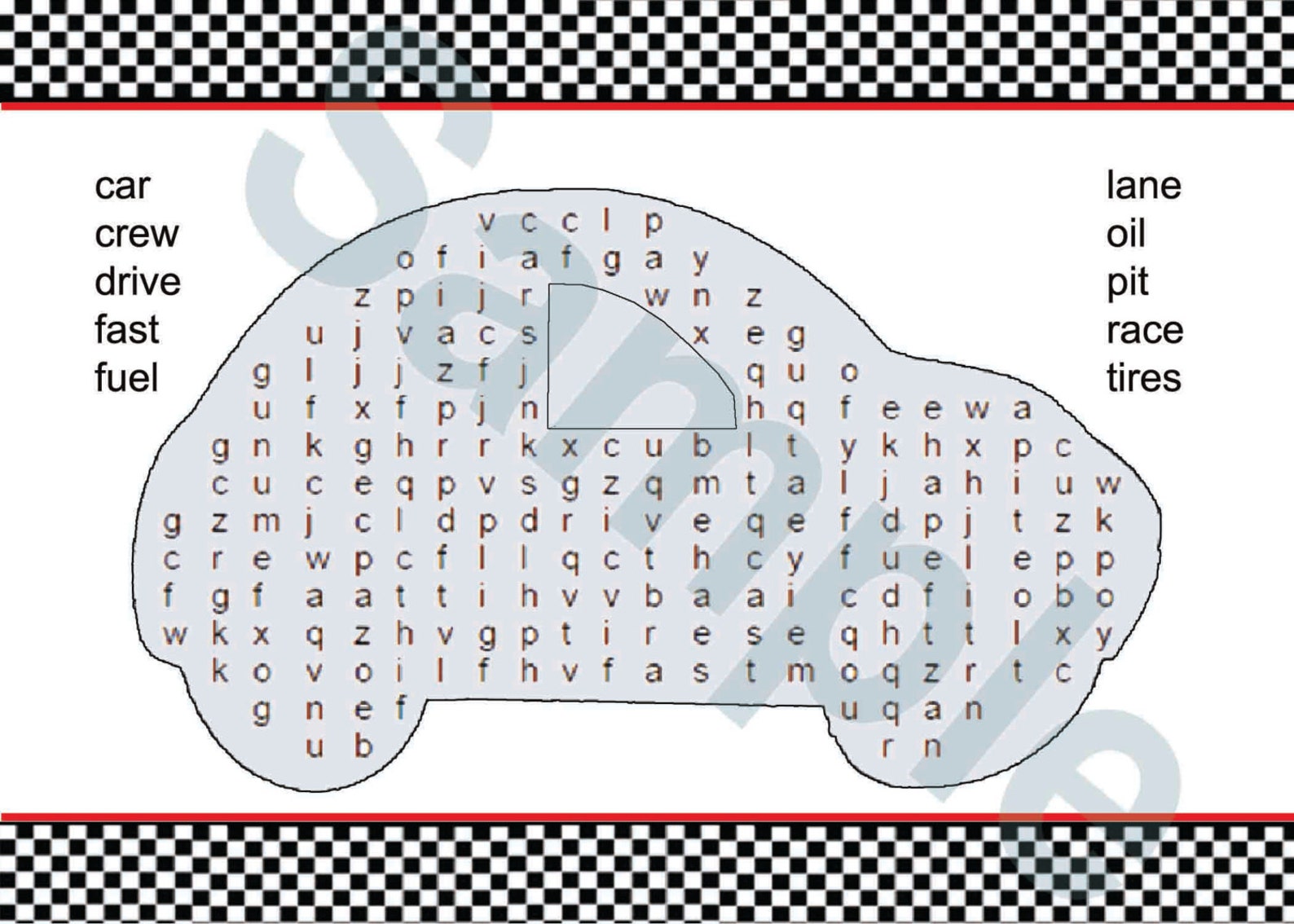 Word Search Race Car Theme Party Game Printable Download Etsy Word search race car theme party game printable download etsy