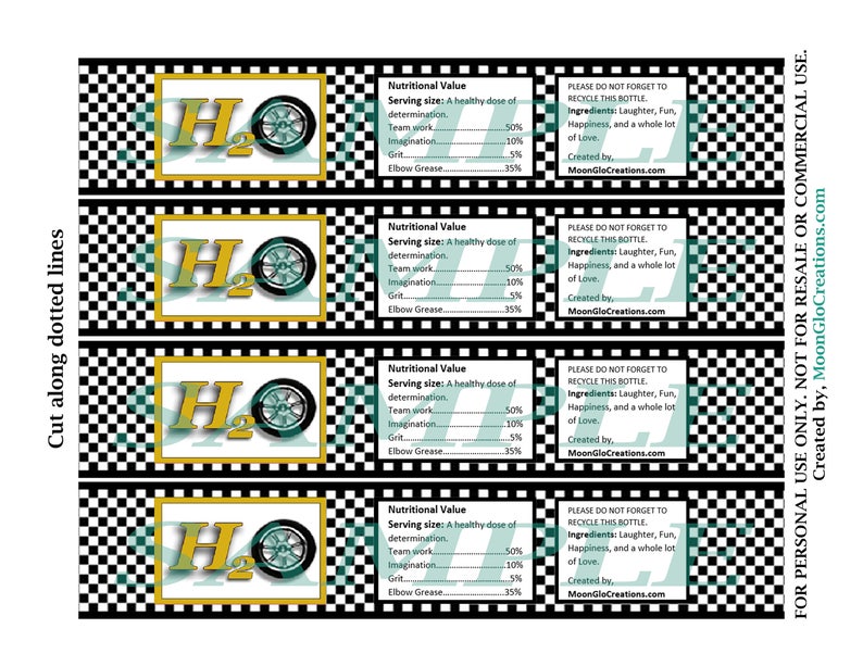 race car theme water bottle labels birthday party printable etsy