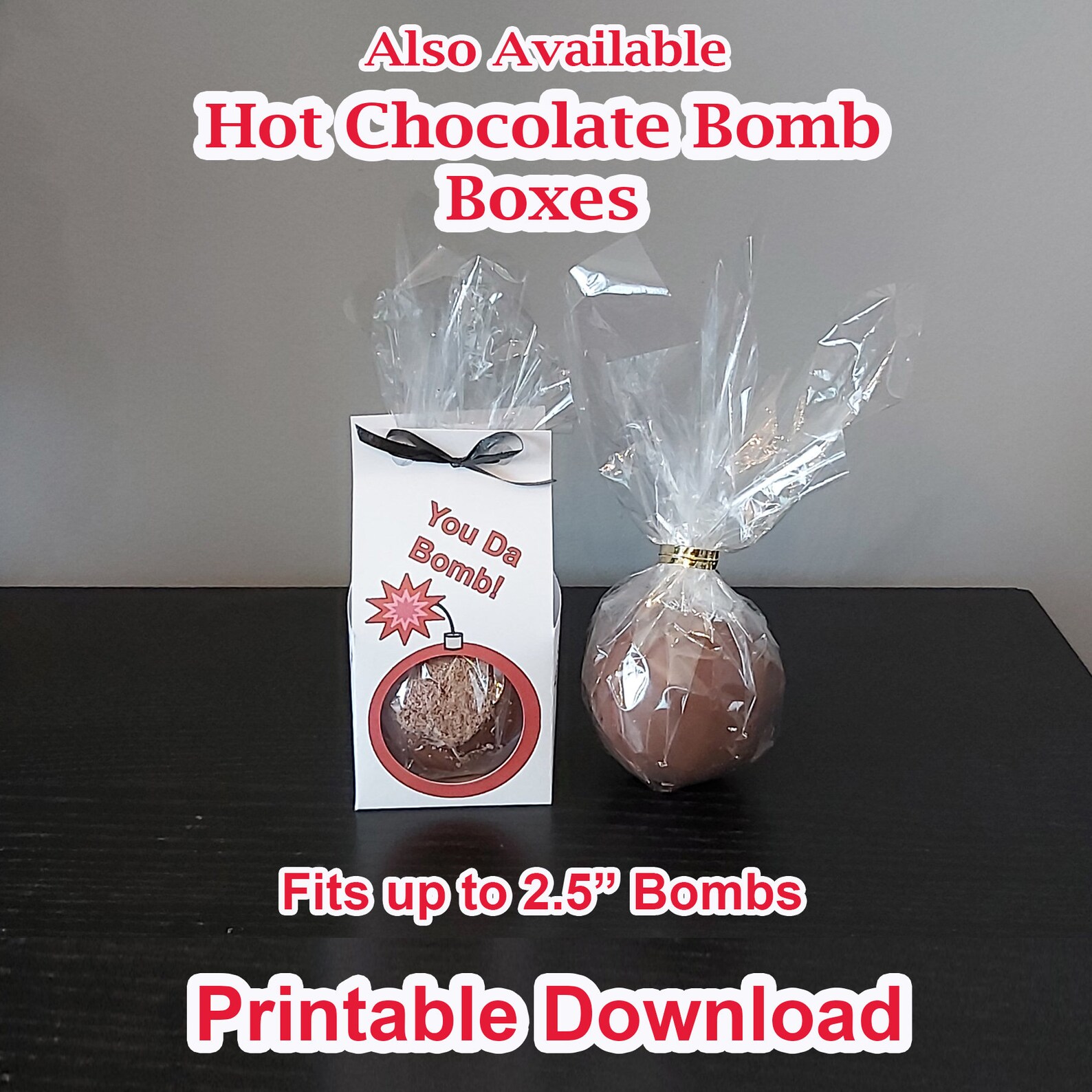 Hot Chocolate Bomb Boxes 4 Designs Printable download Etsy France