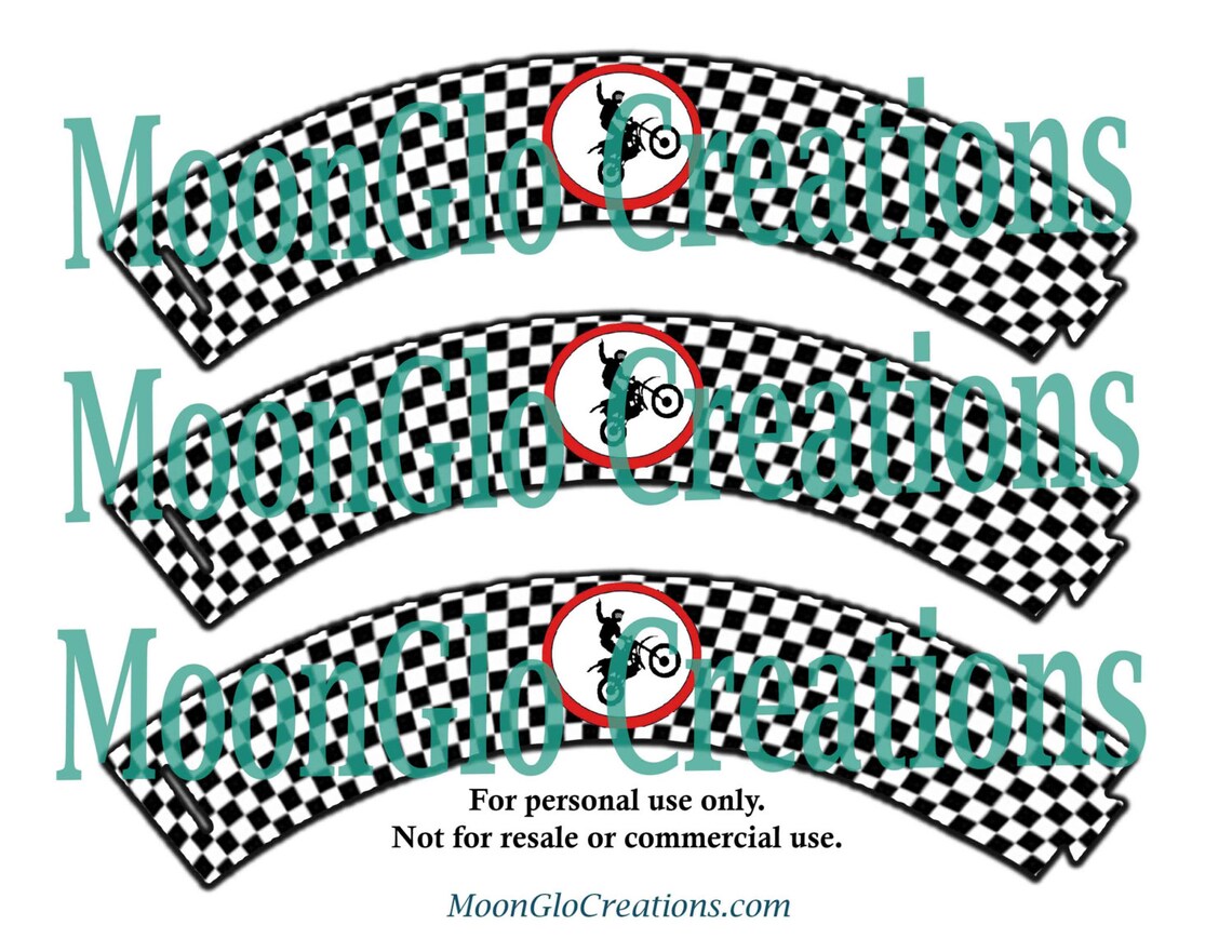 Motocross Theme Cupcake Wrappers . Birthday Party Printable | Etsy