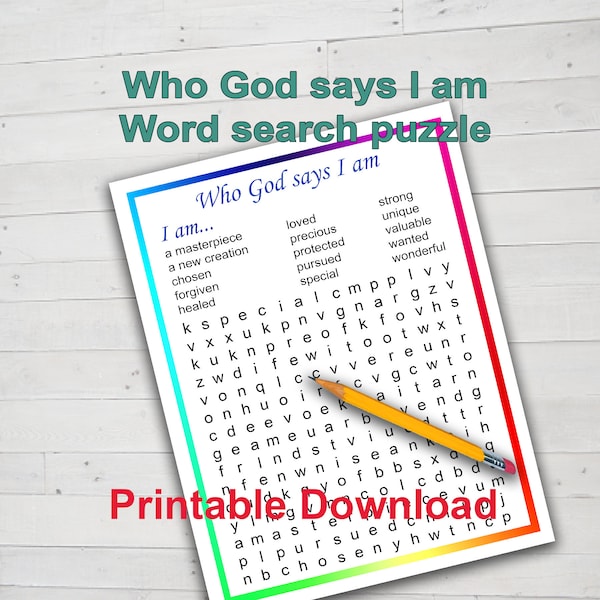 God is Love Word Search - Etsy