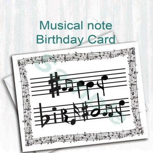 Noten Geburtstagskarte,Digitaler download,Musiknoten,Happy birthday