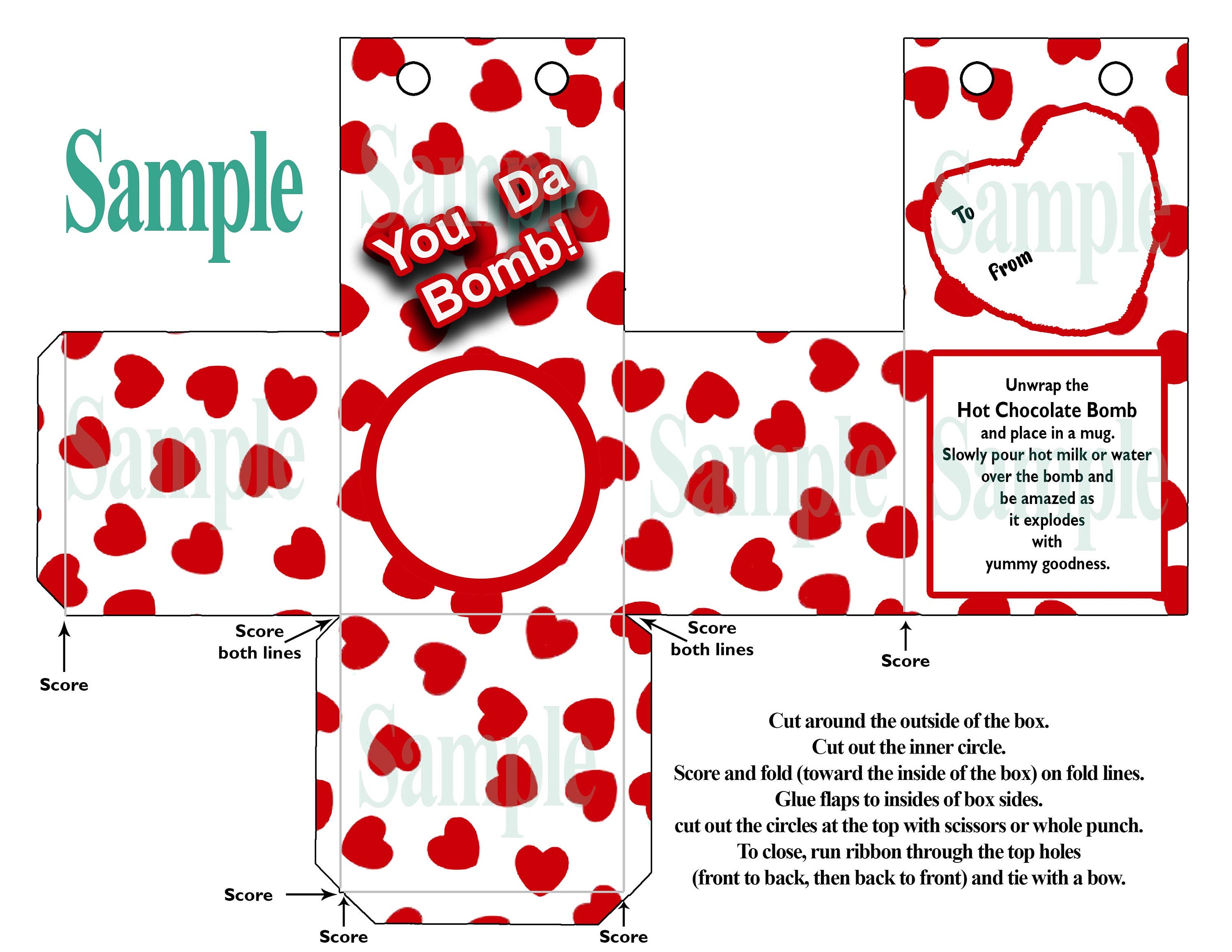 Bomb Box Design Hot Chocolate Bomb Boxes 4 Designs Printable Download - Etsy