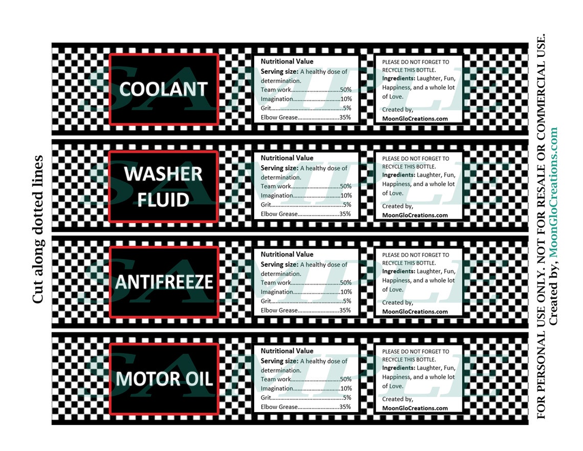 Custom Race car theme Water bottle labels. Birthday party | Etsy