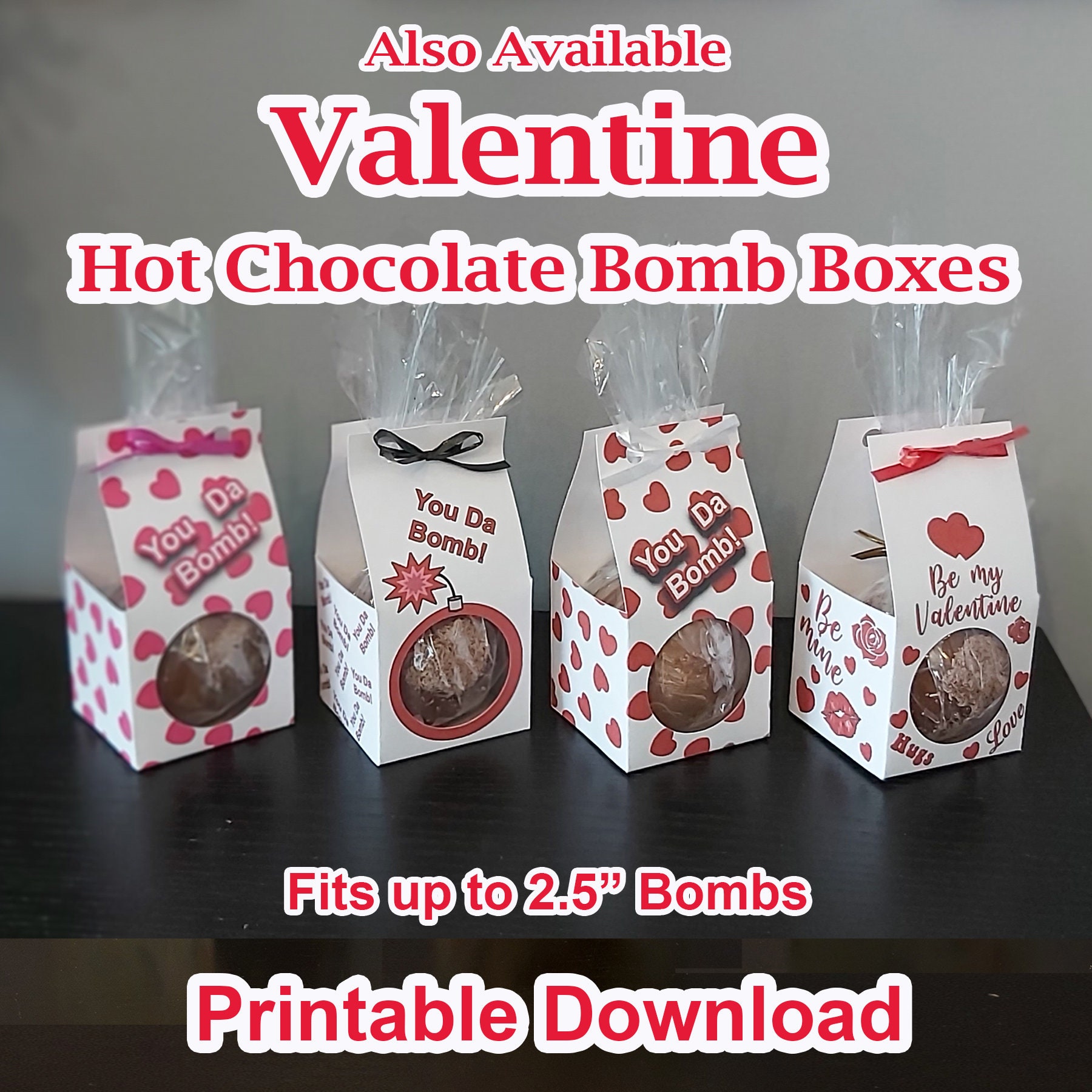Hot Chocolate Bomb Boxes Printable Download Christmas DIY - Etsy