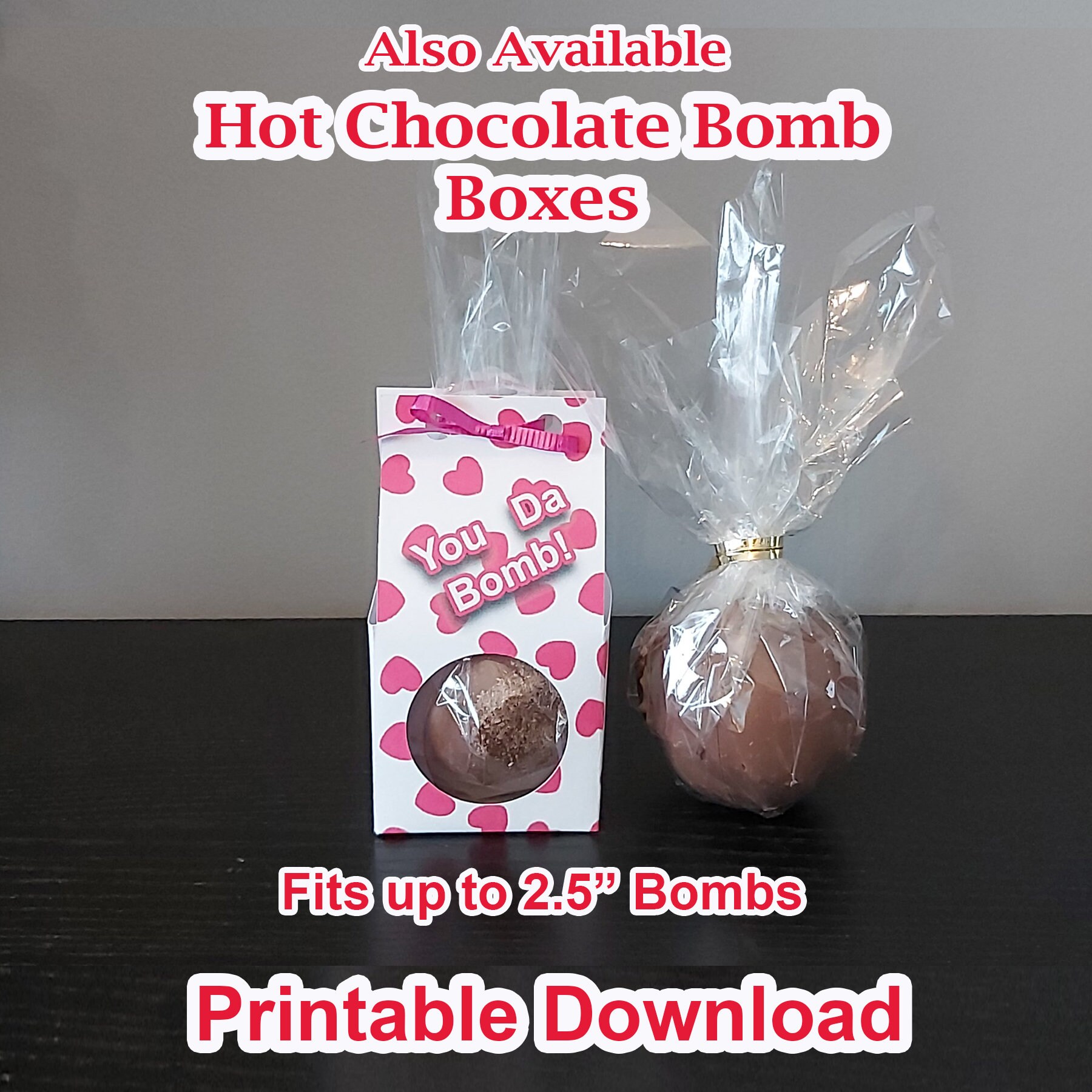 Hot Chocolate Bomb Boxes 4 Designs Printable download Etsy