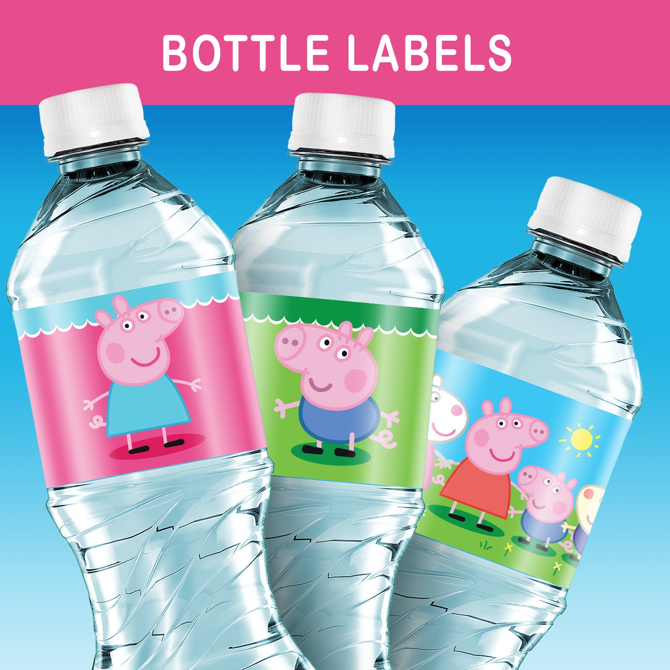 Peppa Pig Water Bottle Labels – Free Printable