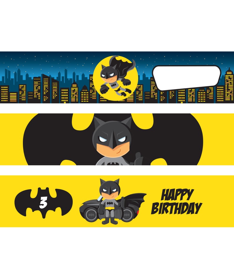 Printable Party Batman Bottle Labels Batman Original Labels | Etsy